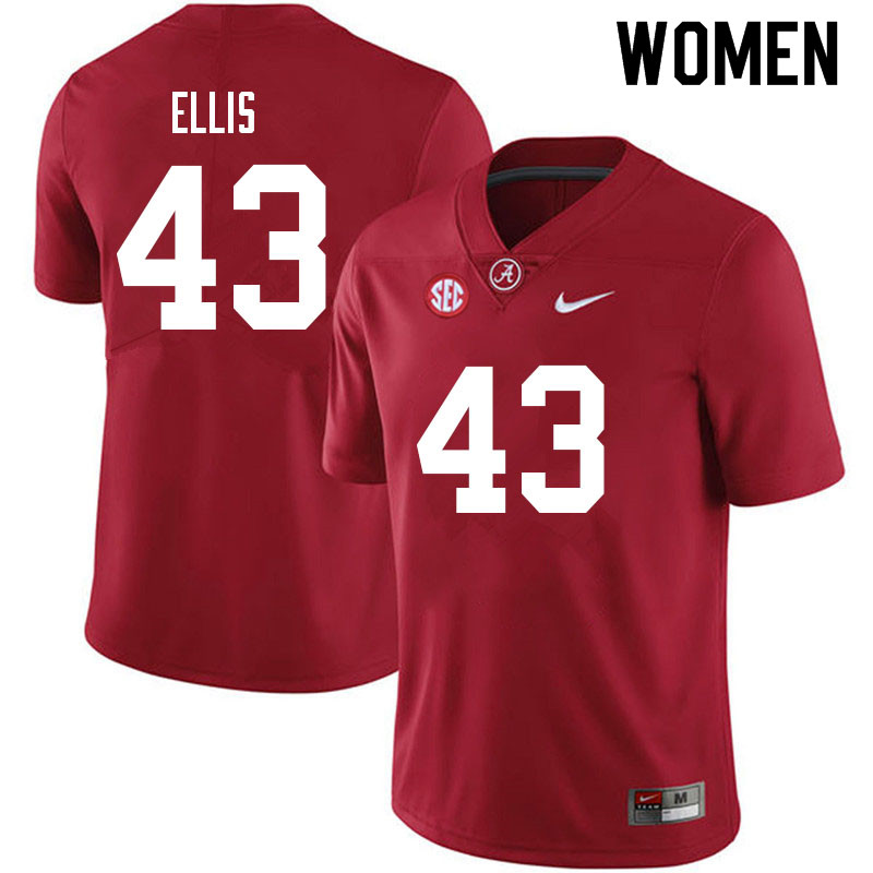 Women #43 Robert Ellis Alabama Crimson Tide College Football Jerseys Sale-Black